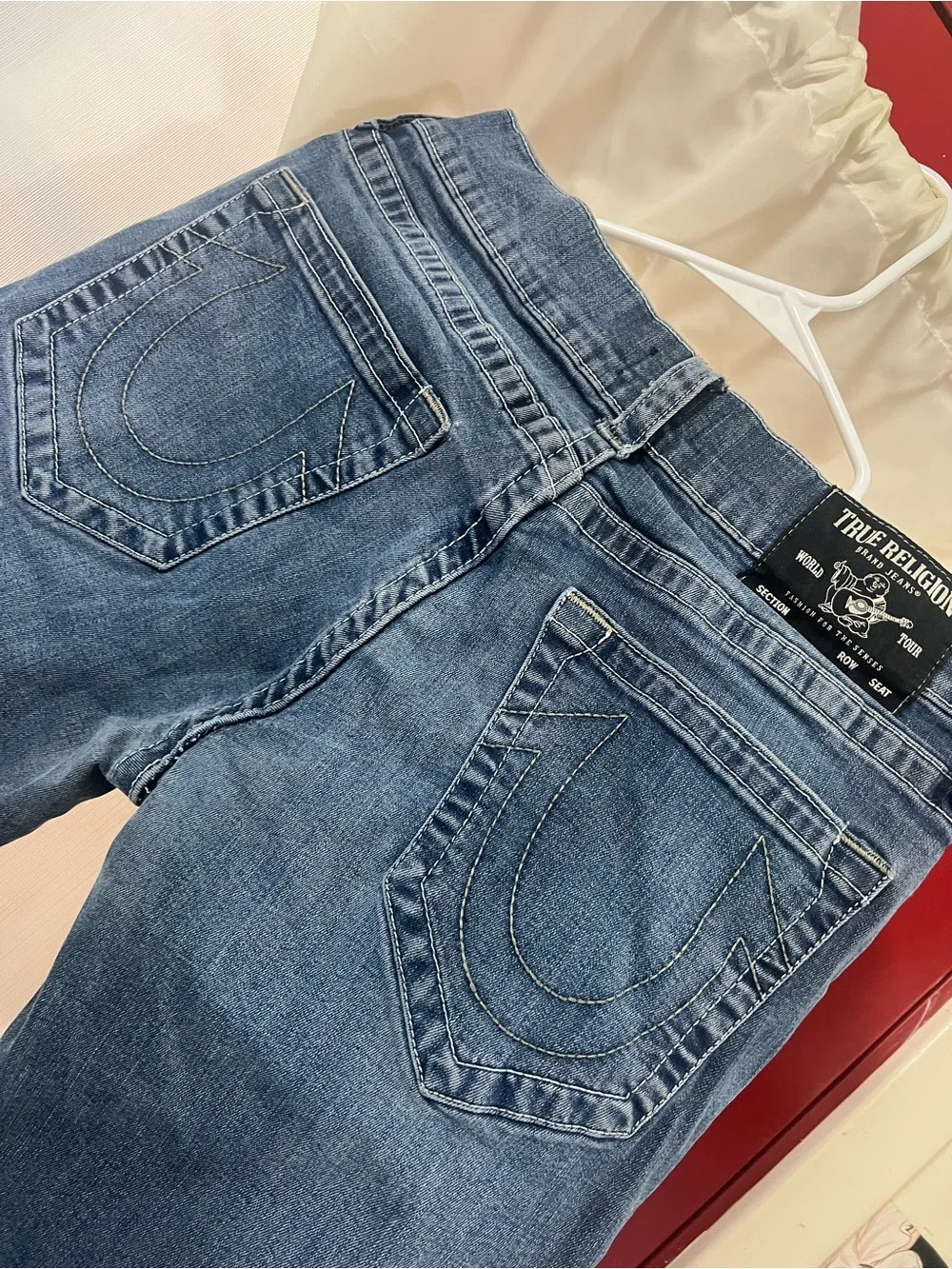 Men’s True Religion Light Blue Denim Jeans with Black Label